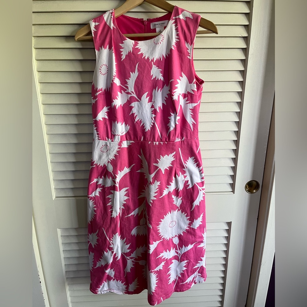 Pink and White Floral Sleeveless Dress, size 8